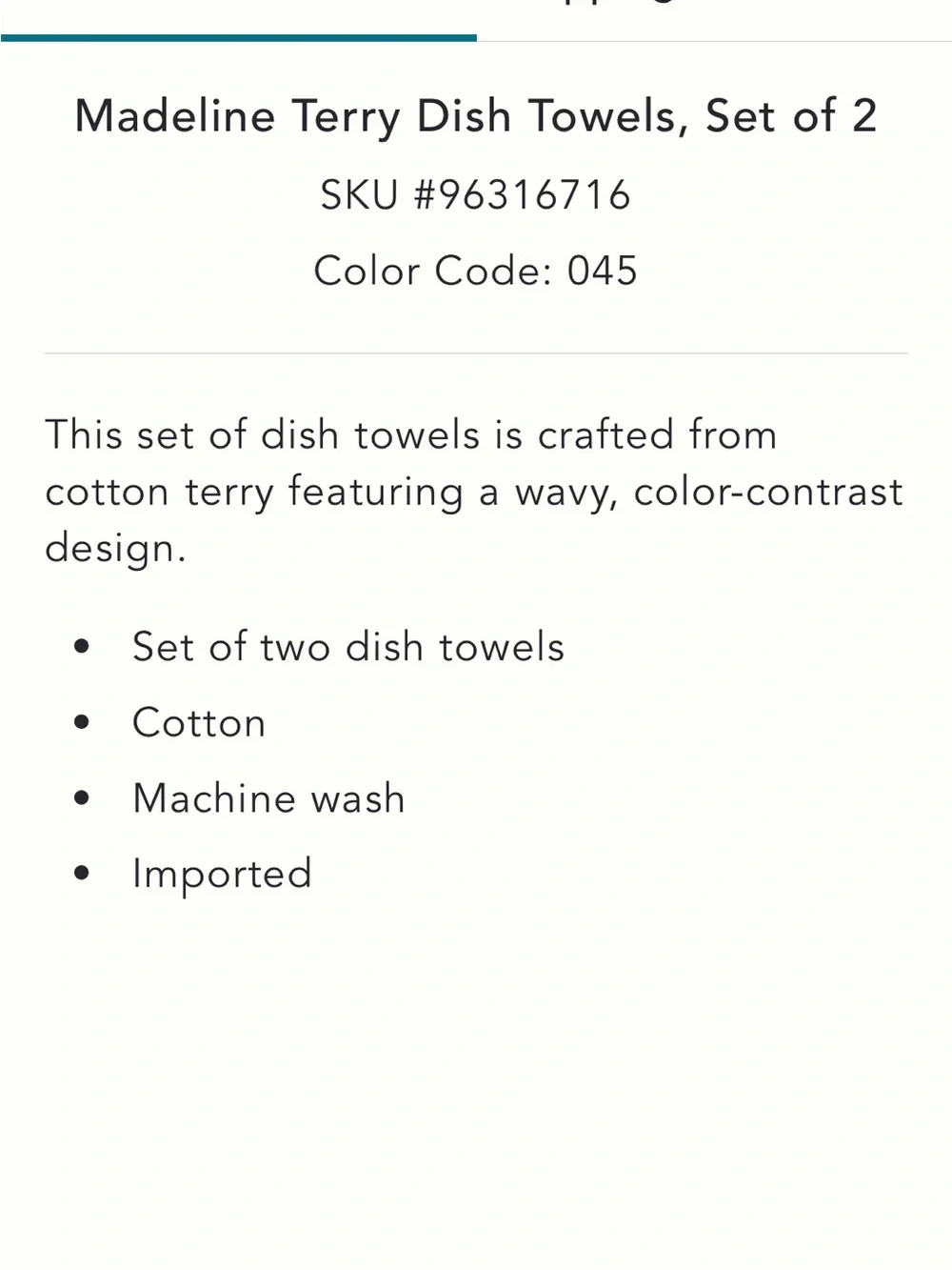 Anthropologie Madeline scallop design Mint and Kelly Green Cotton Kitchen Towels